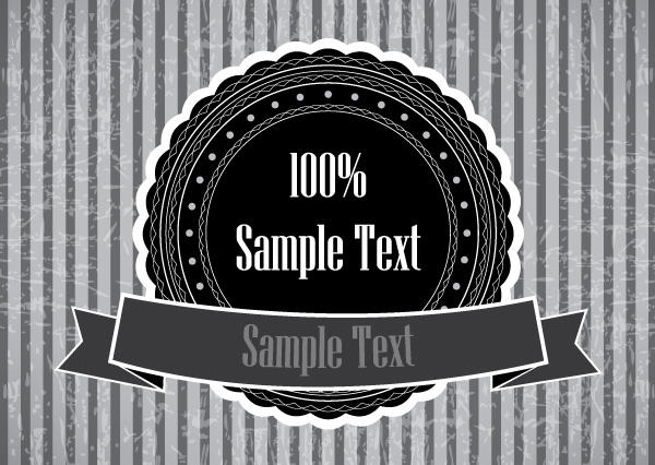 Black and White Sticker Banner Free Vector