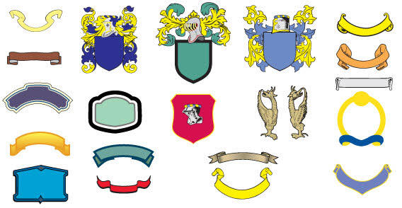 Free Vector Ornate Heraldic Shield with Banners