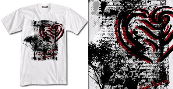 Free Vector Grunge Tree T-shirt Design