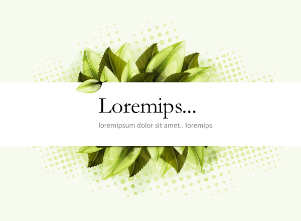Free Green Banner Vector with Leaves