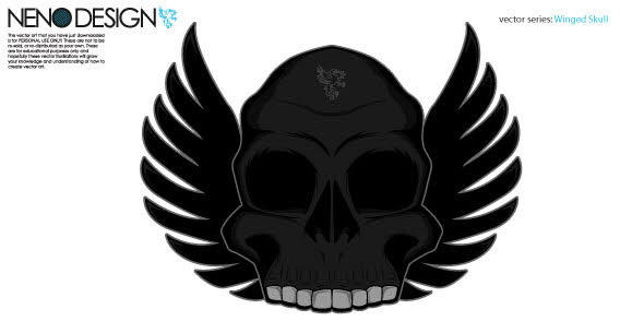 Winged Skull Vector