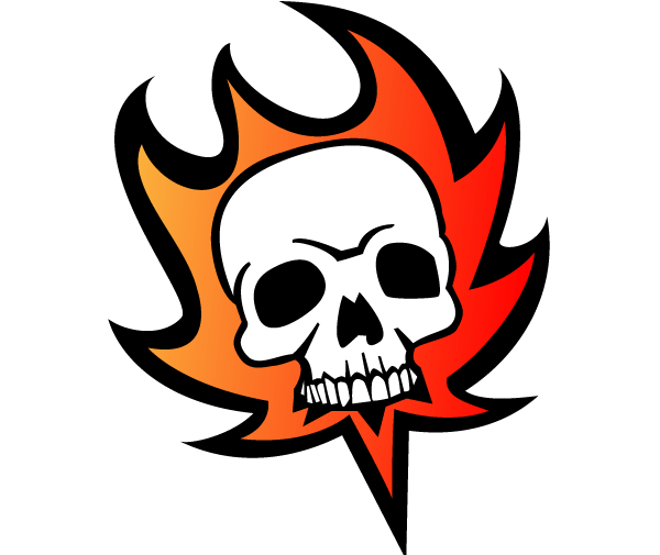 Skull on Fire Vector