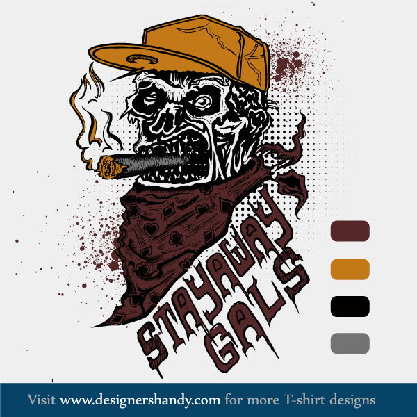 Vector T-shirt Design with Skull