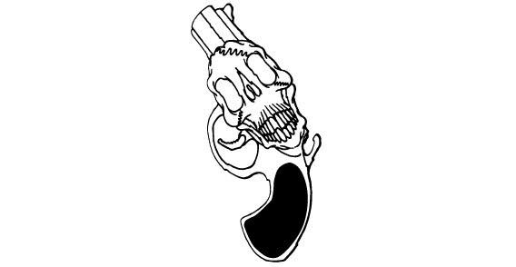 Skull Revolver Vector