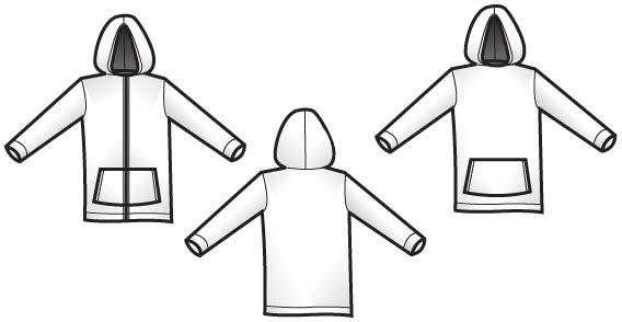 Hood template front and back
