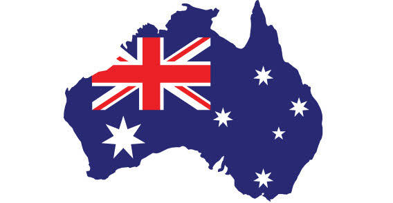 Stylized map of Australia.
