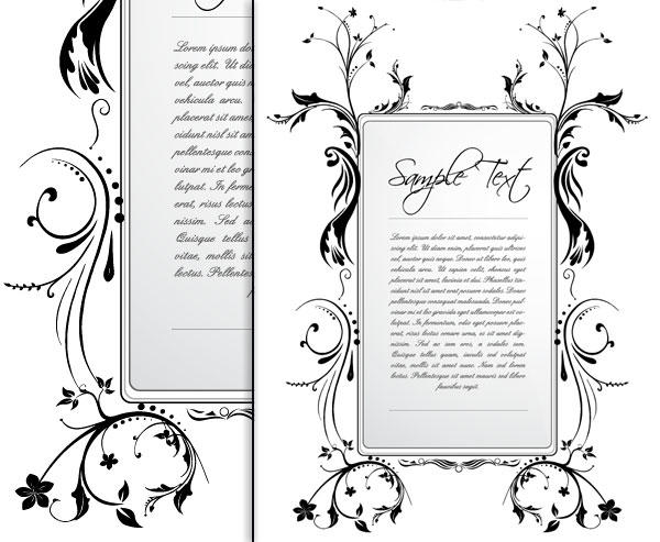 Floral Text Frame Vector