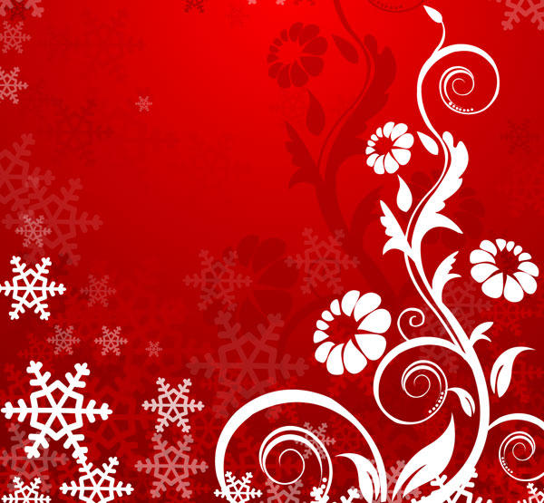 Red Floral Backgrounds Vector