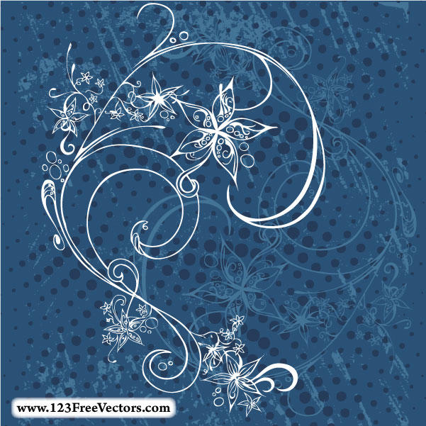 Decorative Floral on Halftone Background