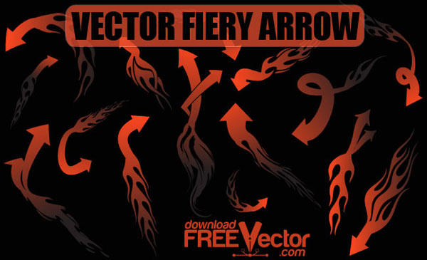 Free Vector Fiery Arrow