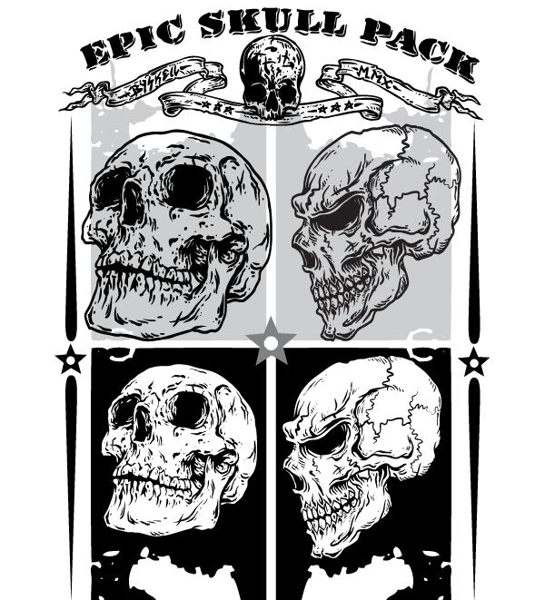 Skulls Vector Pack Free