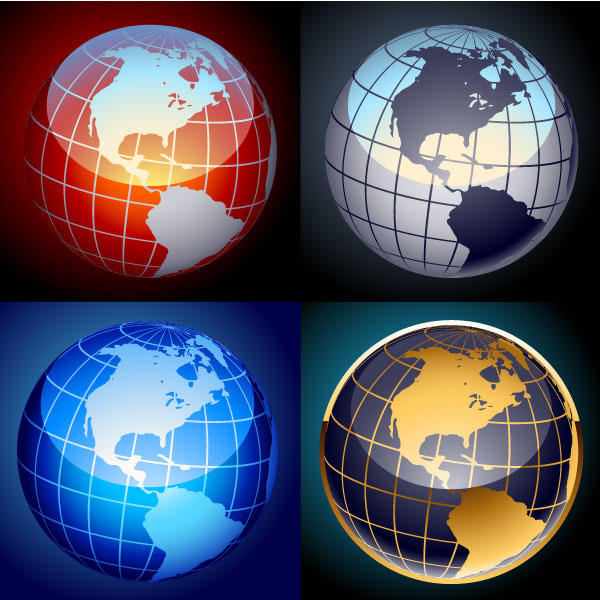 Free Earth Globe Vector Set