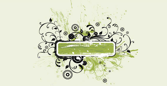 Floral Grunge Text Banner