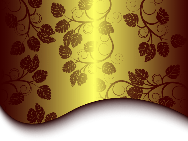 Free Golden Floral Background Vector