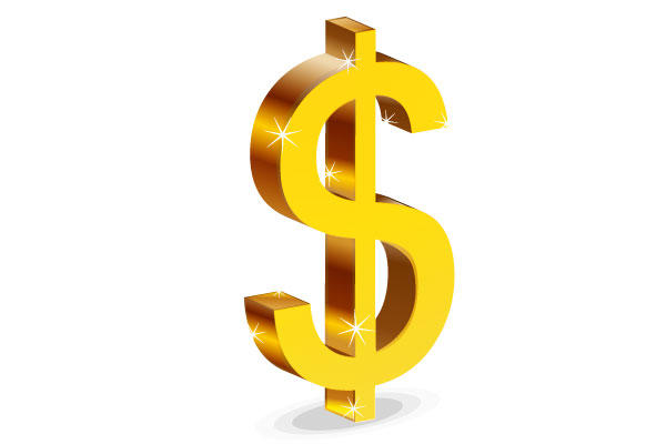 Golden Dollar Sign Vector