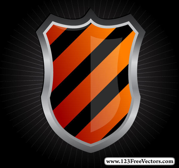 Glossy Medieval Heraldic Shield Vector