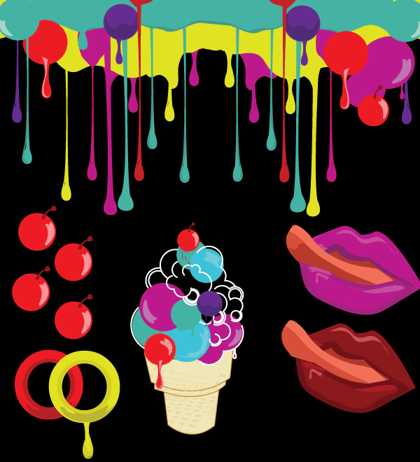 Pop Art Colorful Candy Dripping Vector Free