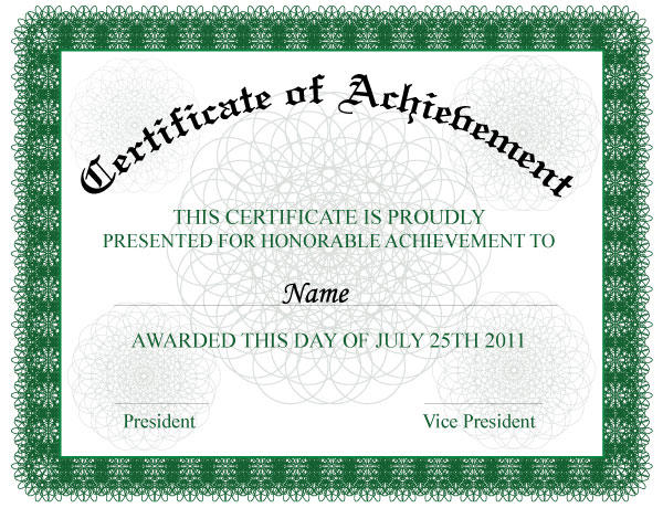 Certificate of Achievement Vector Illustration