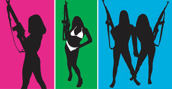 Girl With Gun Silhouette