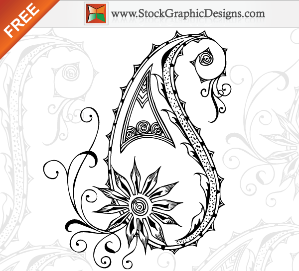 Hand Drawn Paisley Free Vector Elements