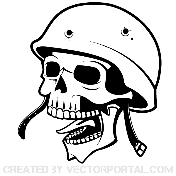 Soldier Skull with Helmet Vector Art