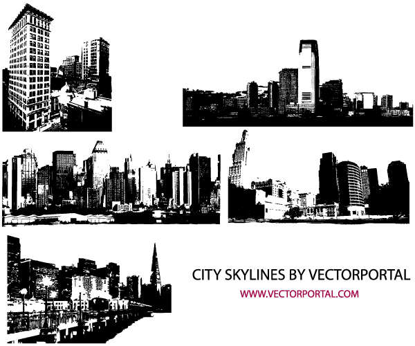 Free City Skyline Vector Image