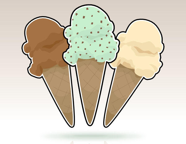 Free Ice Cream Cones Vector Art