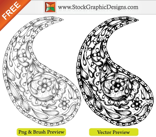 Free Vector Sketchy Hand Drawn Paisley Designs