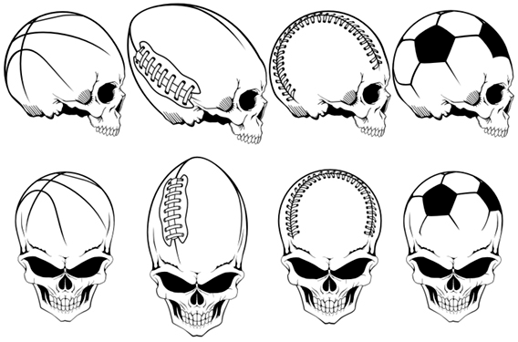 Free Vector Sports Skulls Pack