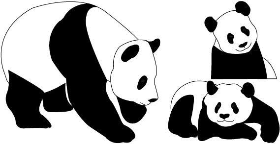 Panda bears free vector