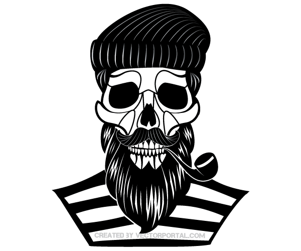 Old Sailor Skull Vector Image