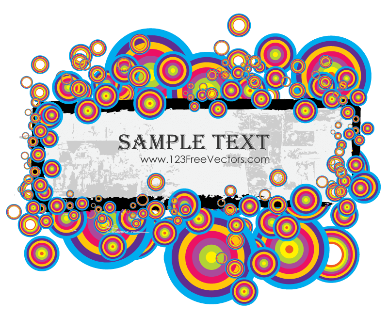 Grunge retro rounds Text Banner