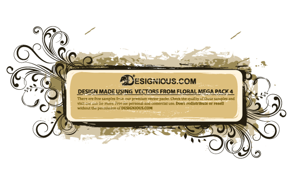 Free Vector Frame with Flowers