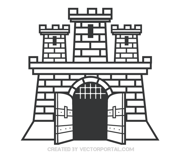 Castle Vector Clip Art Image