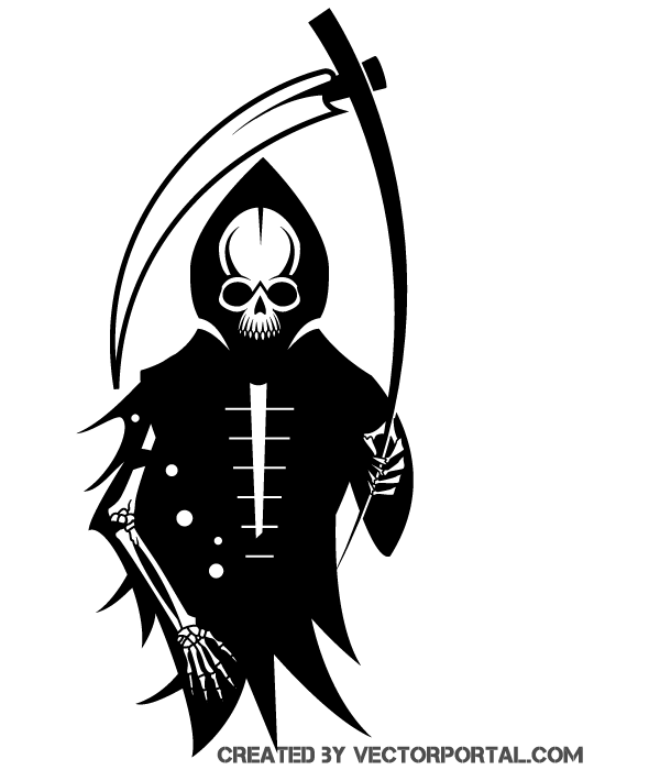 Death Skeleton with Scythe Vector Clipart