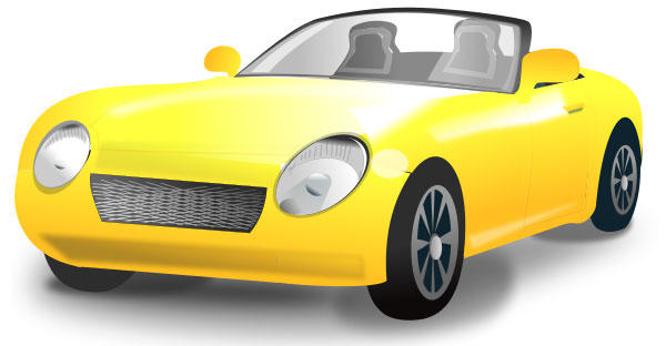 Yellow Convertible Sports Car