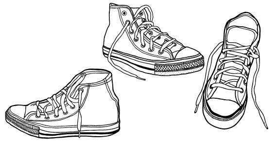 Free Illustrated Vector Sneaker Graphics