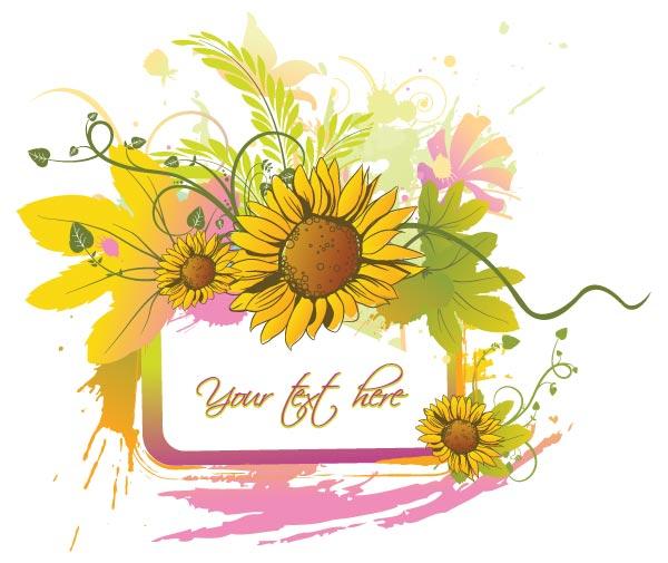 Vector Summer Floral Frame