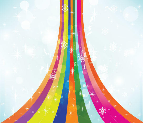 Colorful Snow Vector Background Free
