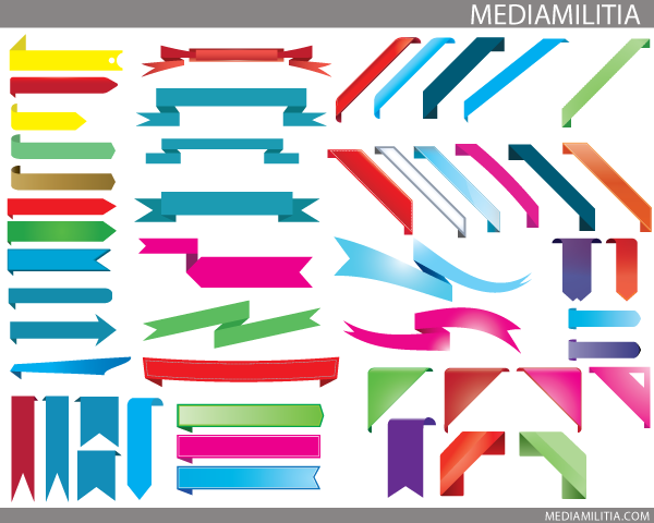 3D Elements – Free Vector Banners & Ribbons