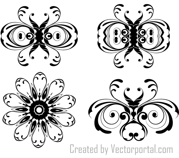 Floral Ornaments Vector Illustrator Pack
