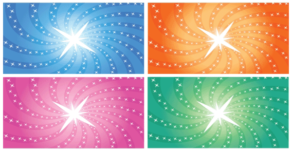 Colourful starbursts
