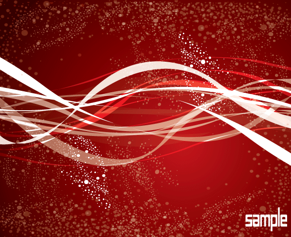 Abstract Wave Line in Dotted Red Vector Background