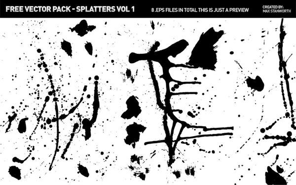 Free Paint Splatters & Spills Vectors