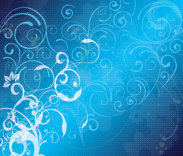 Abstract Blue Floral Vector Background Free