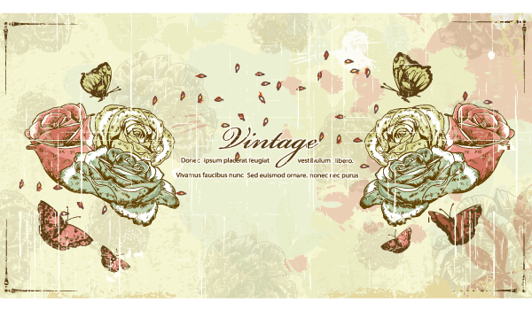 Vector Butterflies with Flowers Illustration Free