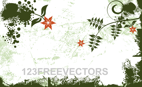 Vector Grunge Flower Background