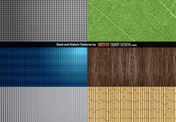 Steel and Nature Textures Free Vector