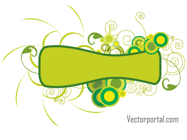 Green Abstract Floral Banner Vector Image