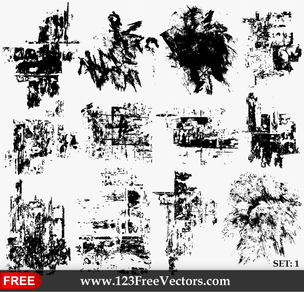 Grunge Texture Vector Set-1